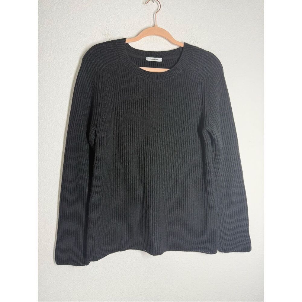 Public Women’s Merrino Wool Blend Black Knit Crewneck Sweater Size 12 GB/ 8 US